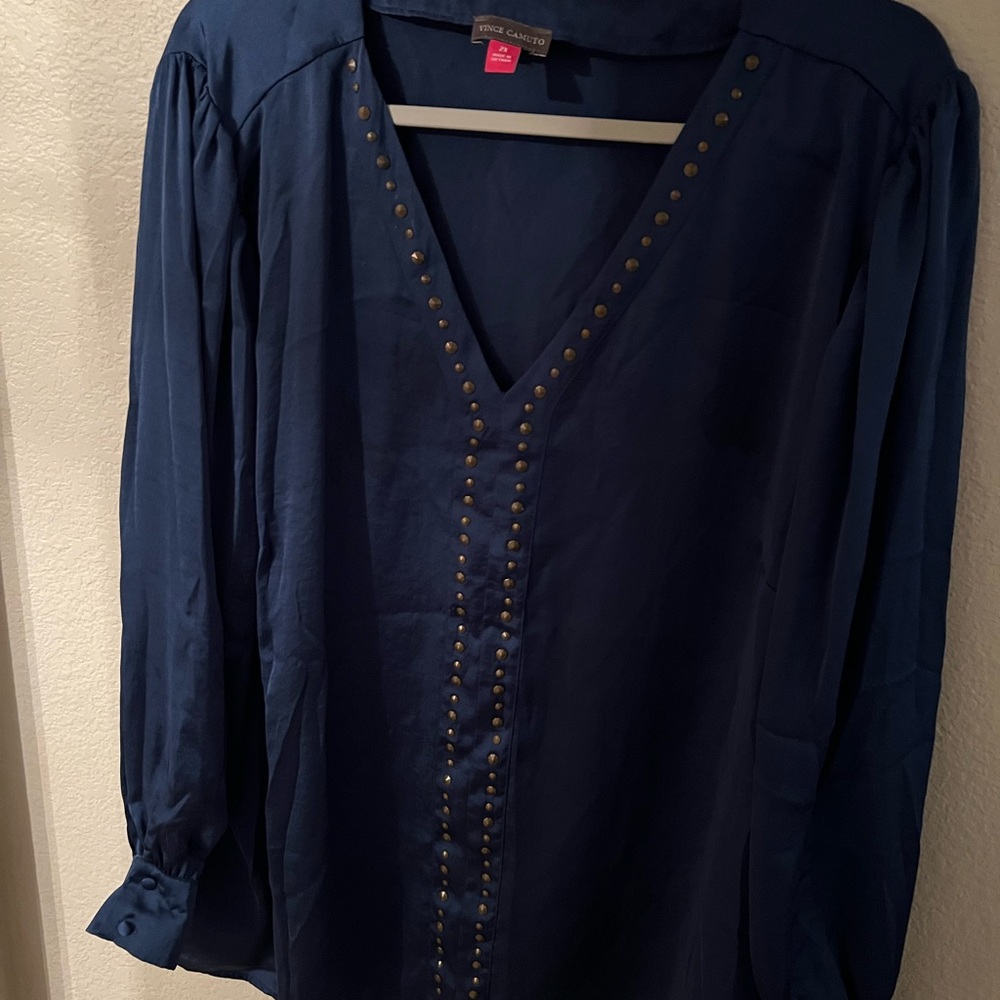 Silky blue blouse 2X